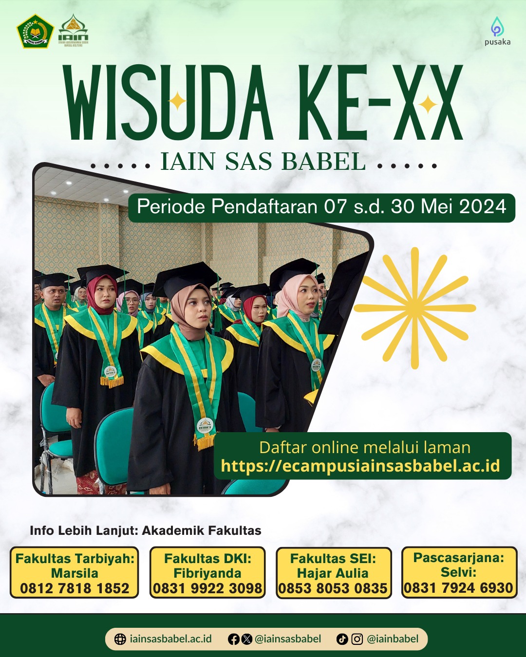 Kabar Gembira!! Pendaftaran Wisuda IAIN SAS Babel Ke XX Telah Dibuka!