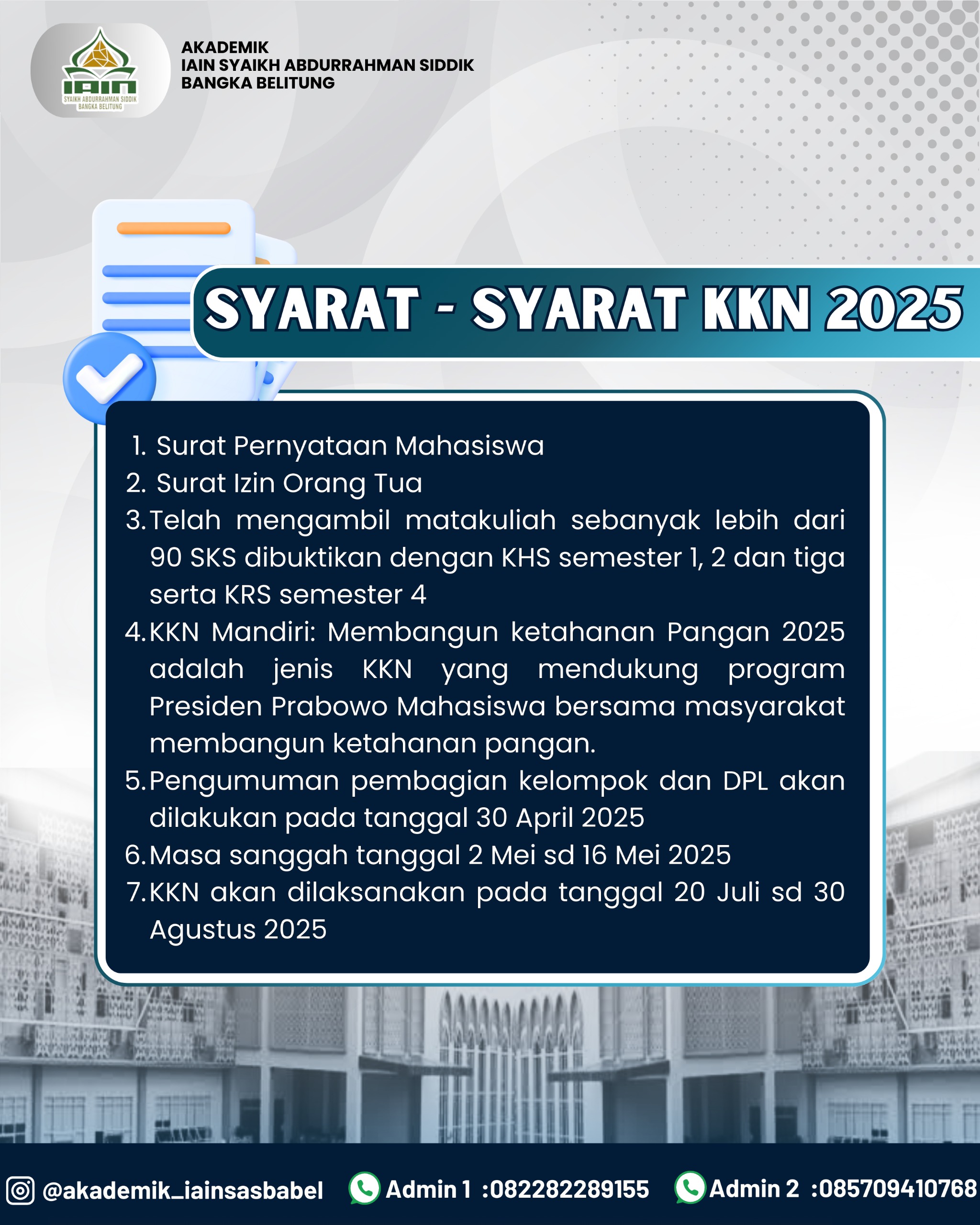Pendaftaran KKN IAIN SAS Babel Tahun 2025
