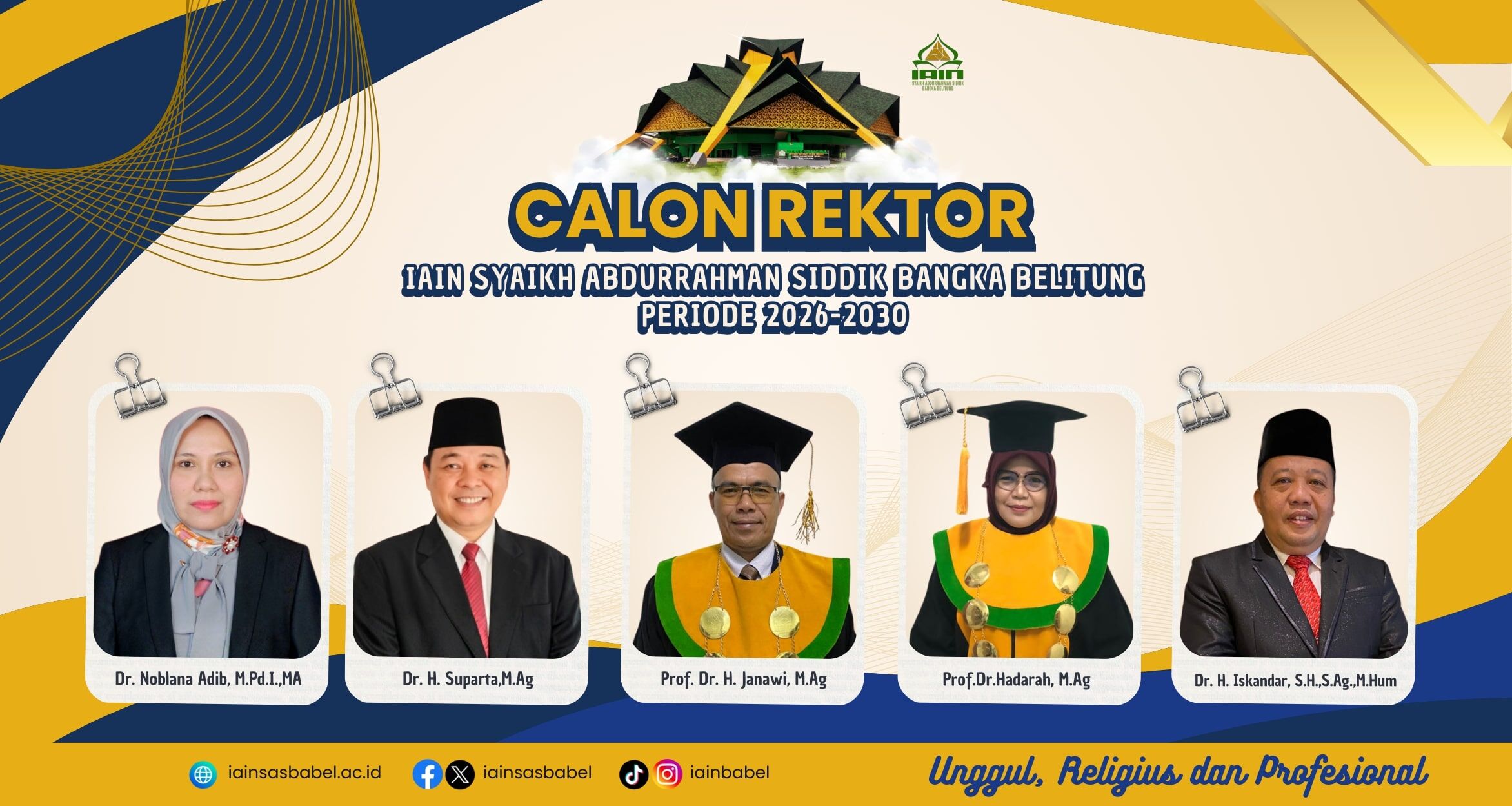 2 Guru Besar dan 3 Lektor Kepala Lolos Seleksi Administrasi Calon Rektor IAIN SAS