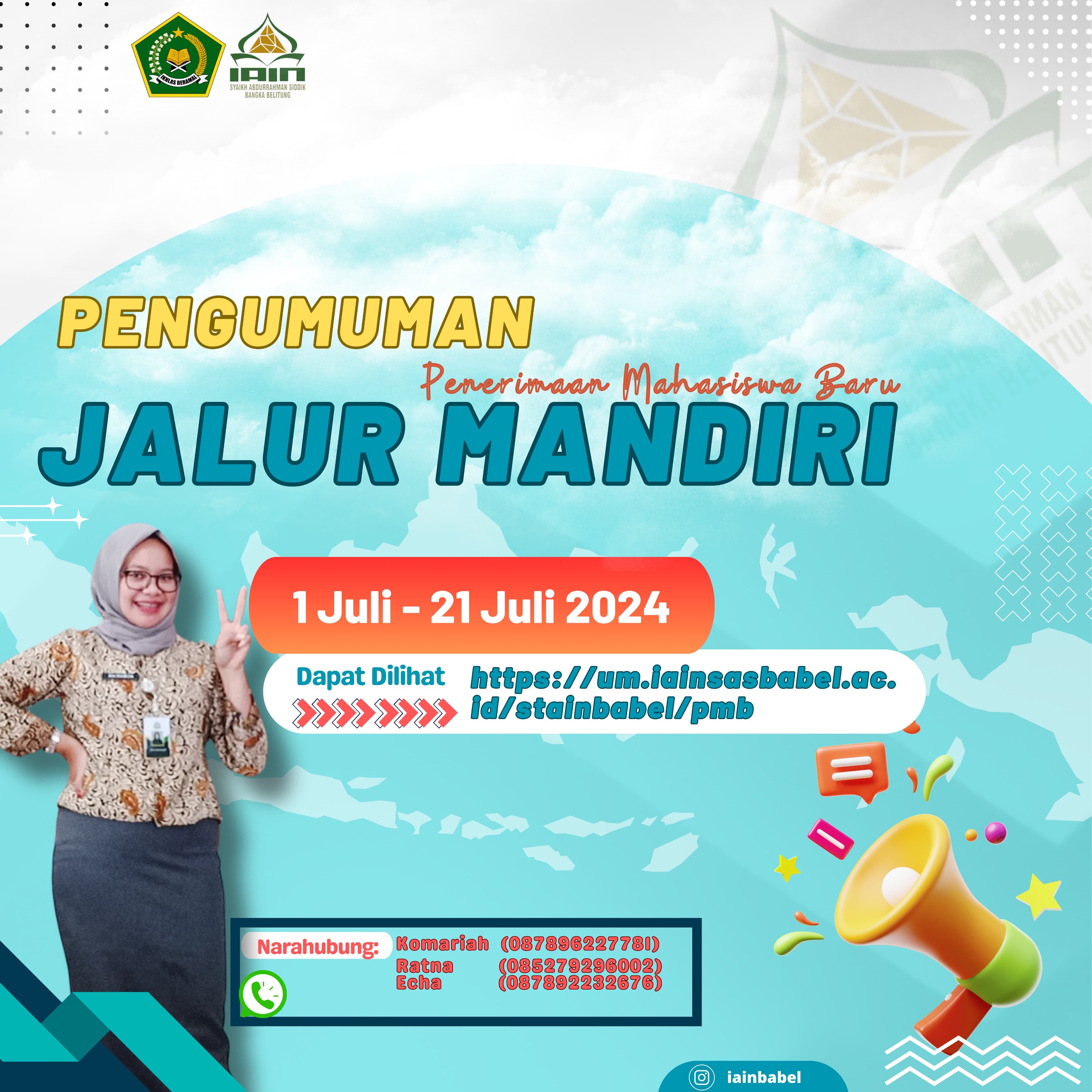 305 Peserta UM-PTKIN Lulus di IAIN SAS Babel, PMB Mandiri Dibuka hingga 21 Juli 2024