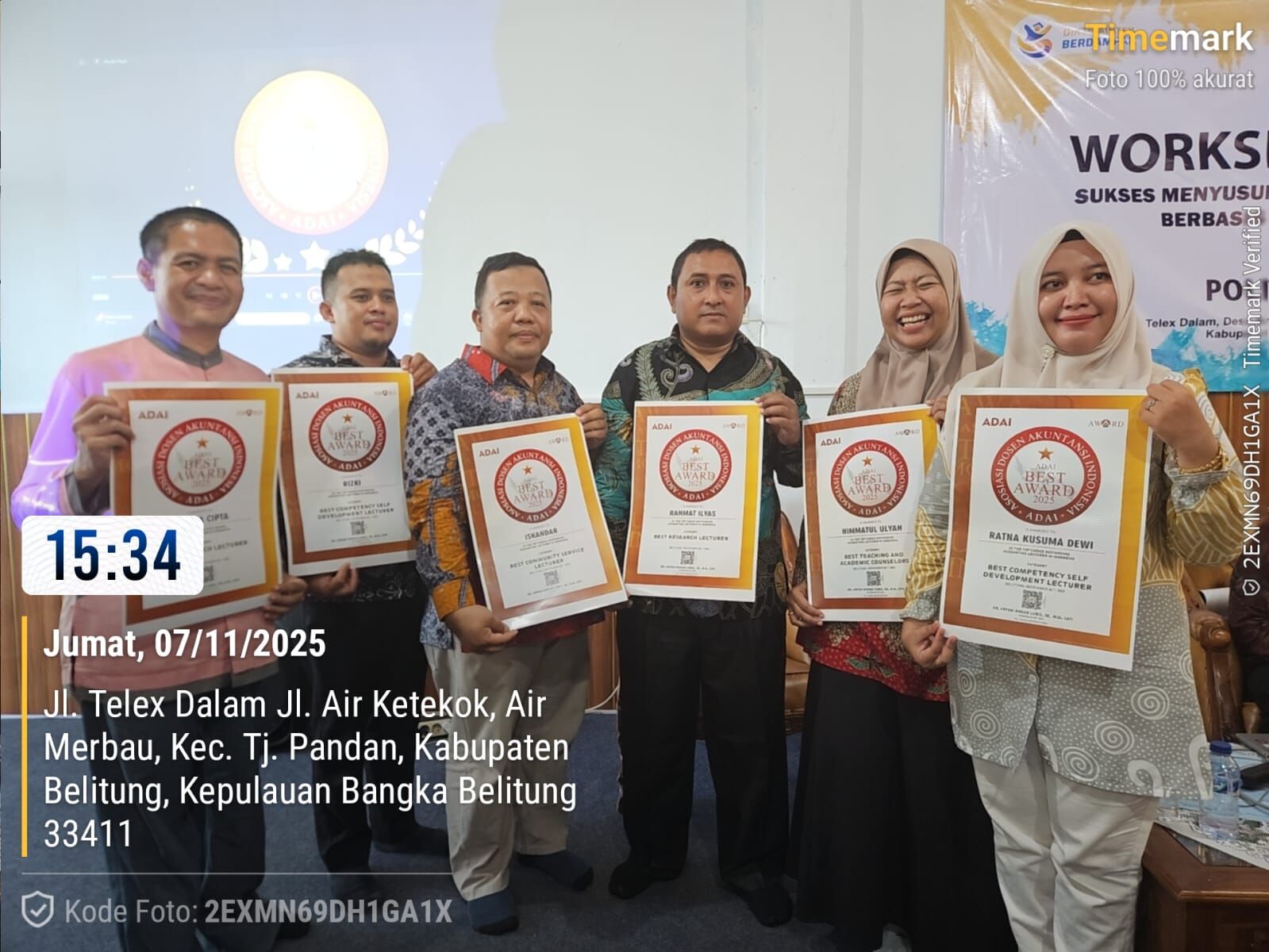 6 Dosen FSEI IAIN SAS Babel Terima Penghargaan ADAI Award 2025