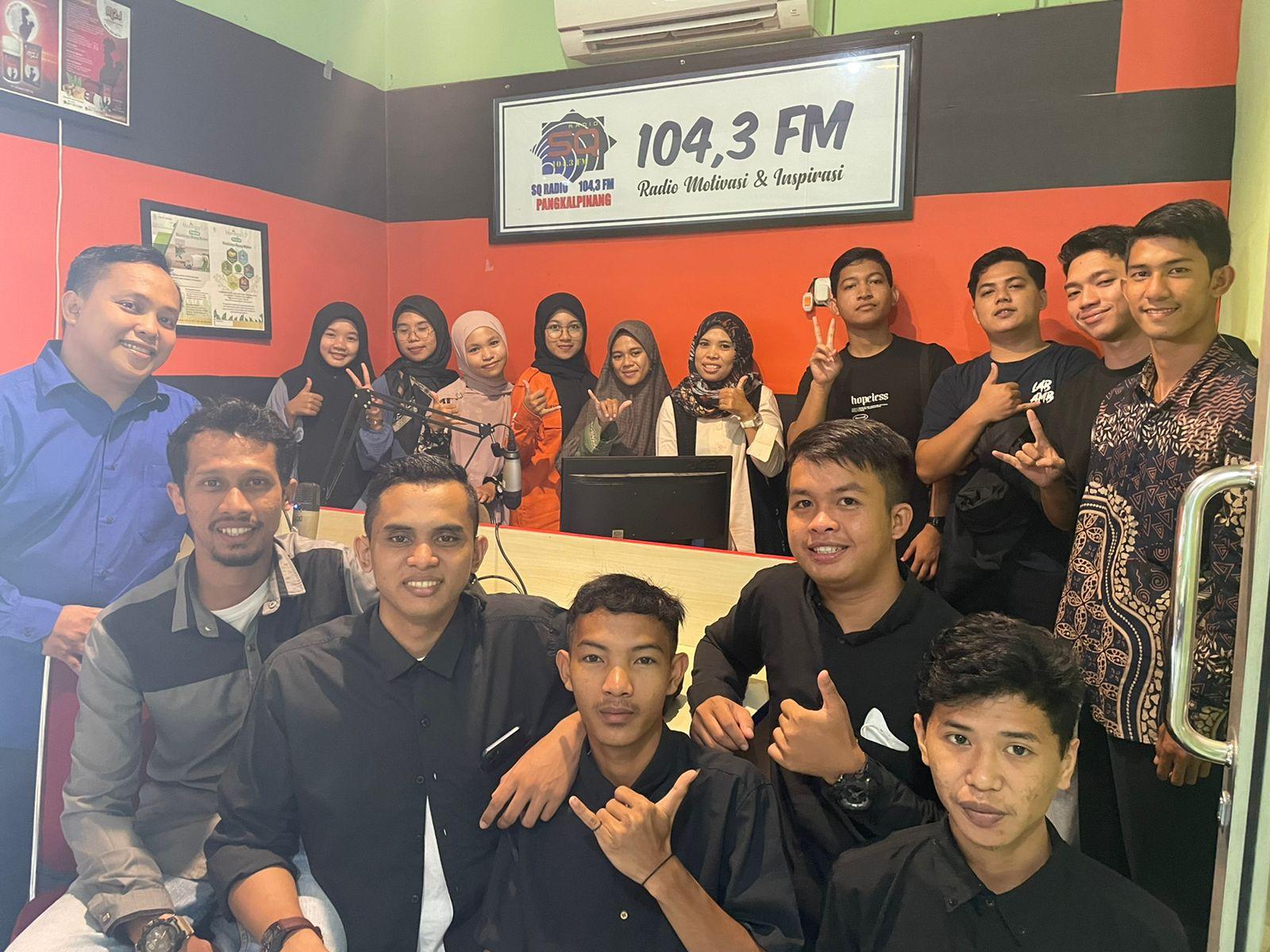 Belajar Siaran, Mahasiswa KPI IAIN SAS Bangka Belitung Kunjungi SQ Radio Pangkalpinang