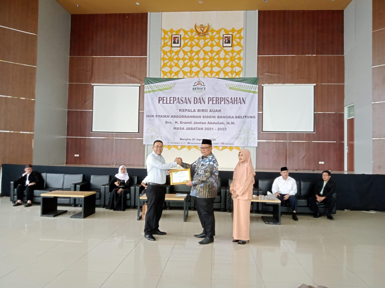 Duduki Jabatan Baru, Kabiro AUAK IAIN SAS Babel Eramli Jantan Abdullah Gelar Acara Perpisahan