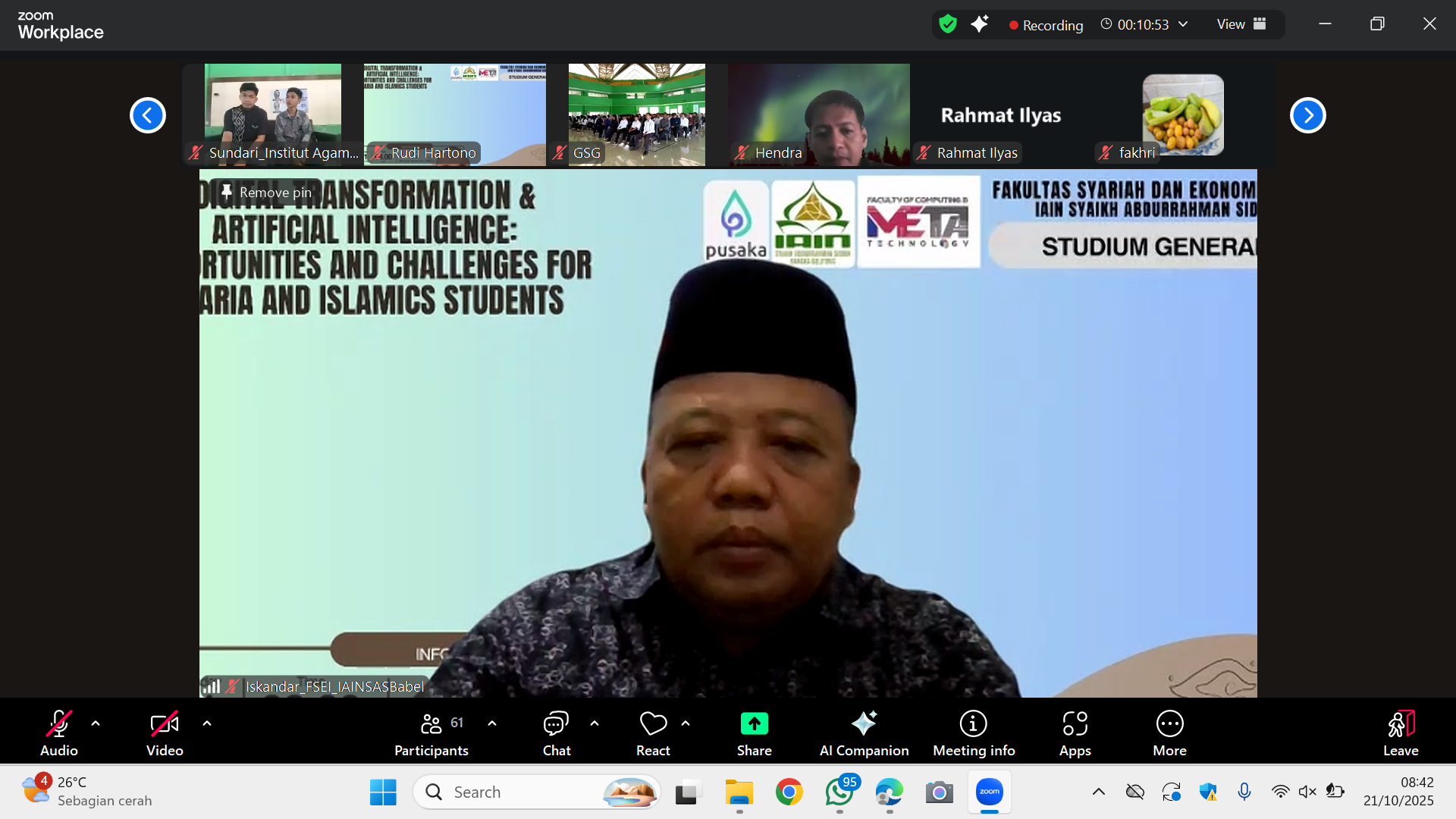 FSEI IAIN SAS Babel Gandeng Faculty of Computing and Meta Technology UPSI Malaysia Bahas AI dan Transformasi Digital