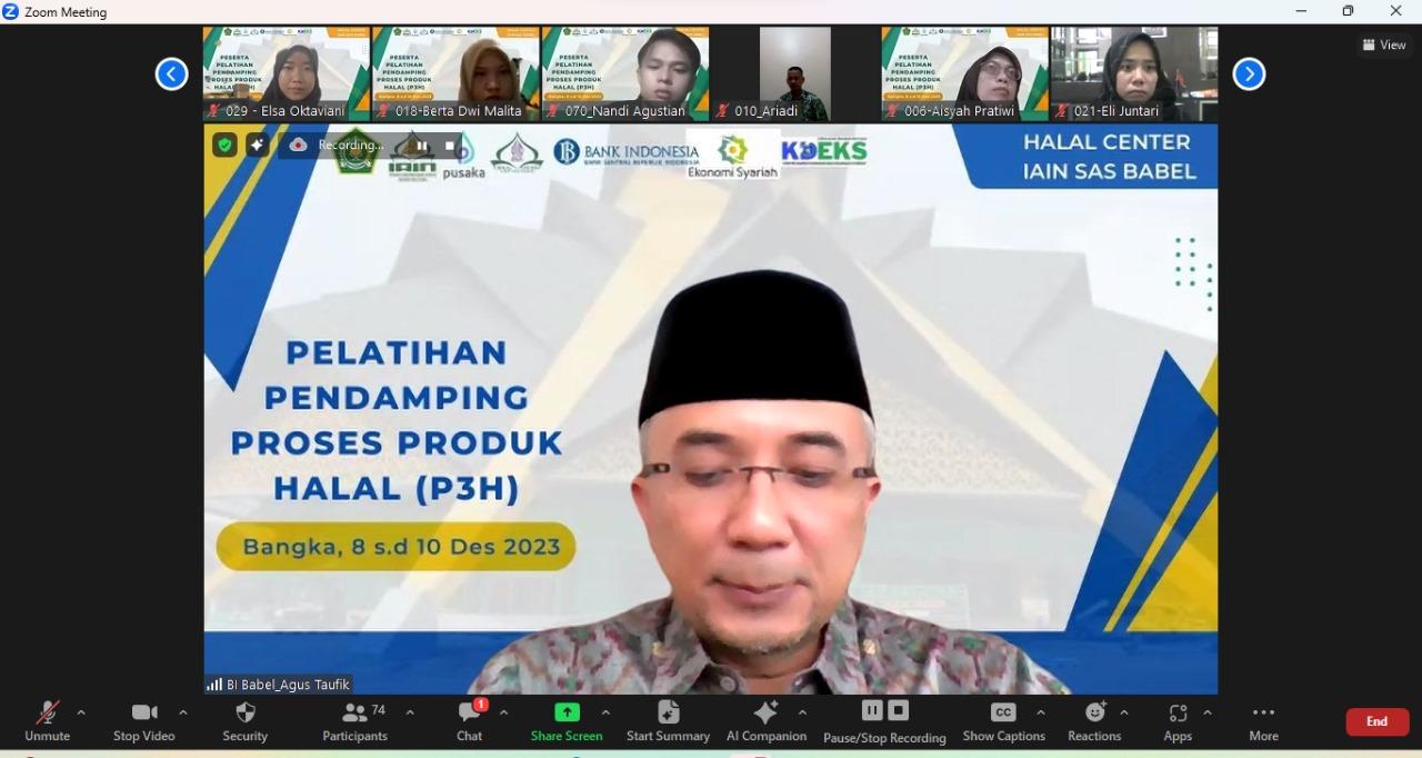 Halal Center IAIN SAS Babel Gelar Pelatihan Pendamping Proses Produk Halal