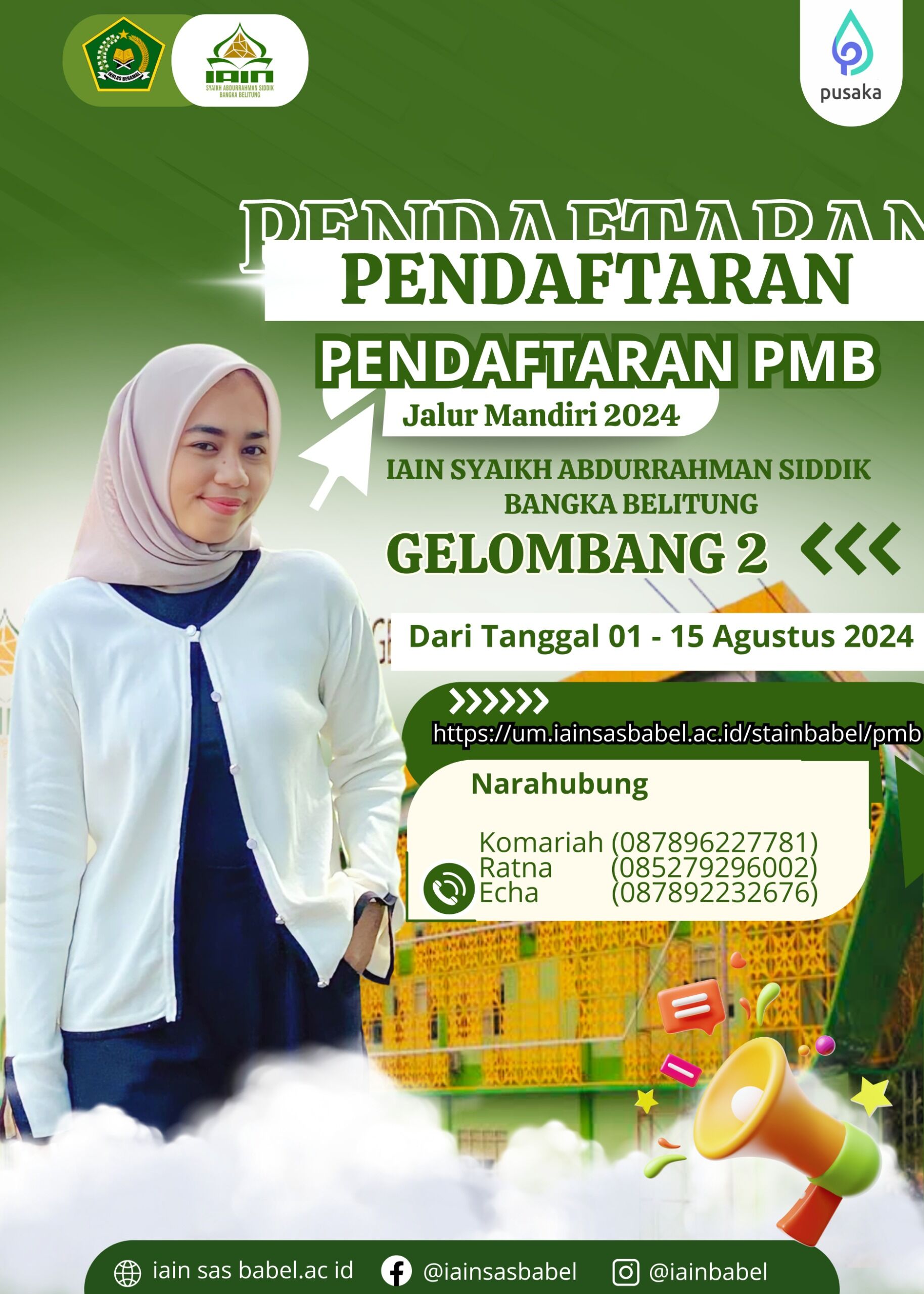 Jalur Mandiri IAIN SAS Babel Gelombang 2 Dibuka hingga 15 Agustus, Buruan Daftar!