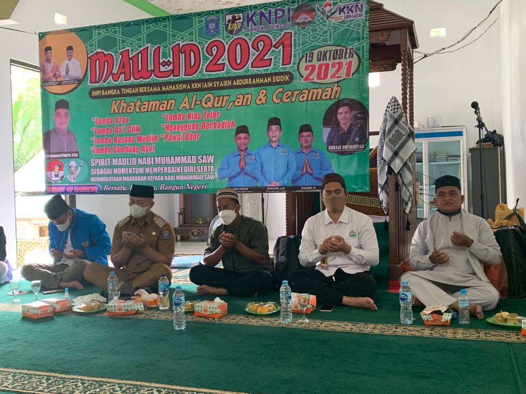 KKN IAIN SAS Bangka Bekitung Ikut Serta Berpartisipasi Meriahkan Peringatan Maulid Nabi Muhammad SAW.