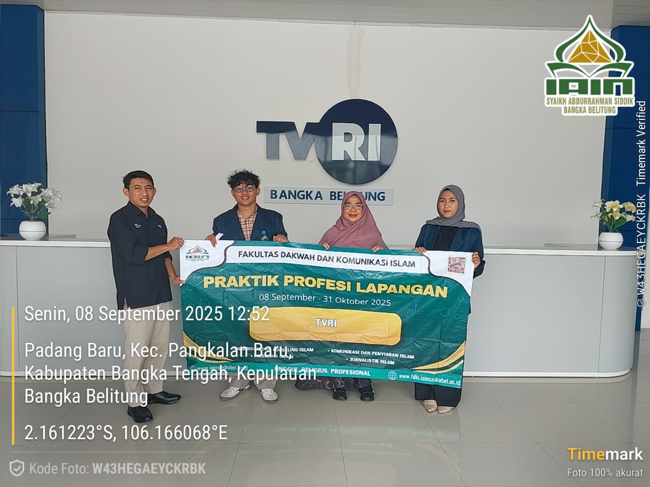 Mahasiswa FDKI IAIN SAS Babel PPL di TVRI Bangka Belitung