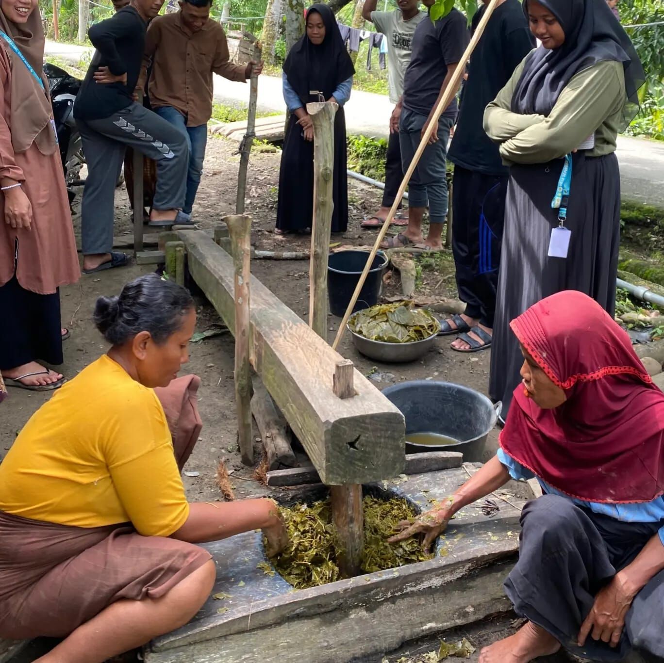 Mahasiswa KKN Melayu Serumpun Diminta Angkat Potensi Pembuatan Gambir di Desa Sembuang