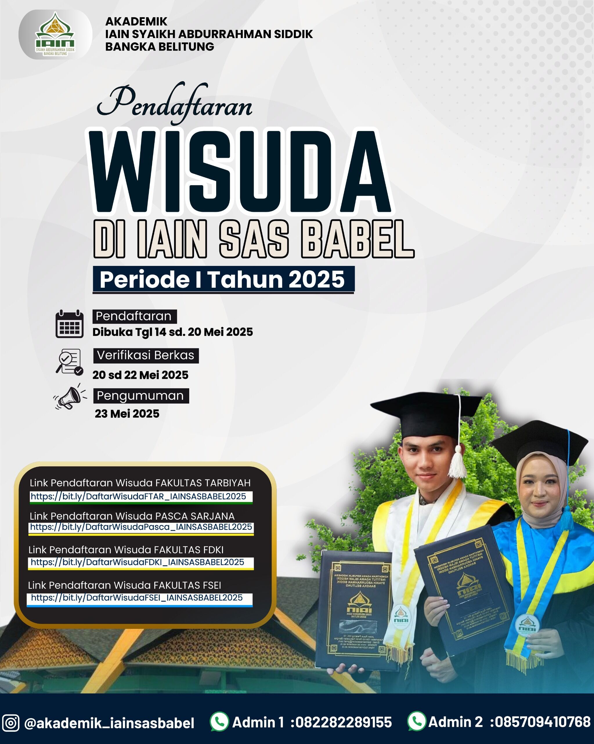 Pendaftaran Wisuda IAIN SAS Bangka Belitung Periode I Tahun 2025
