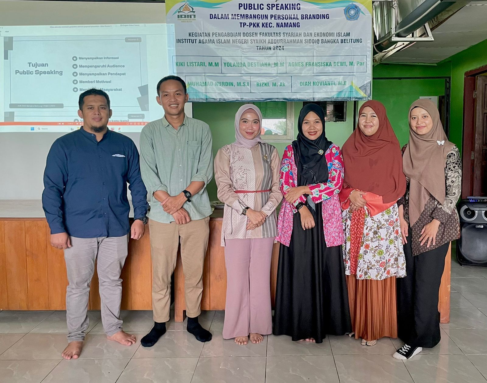 Pengabdian Kepada Masyarakat, Dosen FSEI IAIN SAS Babel Kerja Sama dengan TP PKK Namang Sosialisasi Pentingnya Public Speaking