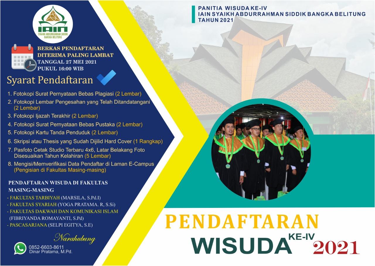 Pengumuman Pendaftaran Wisuda Ke-IV 2021