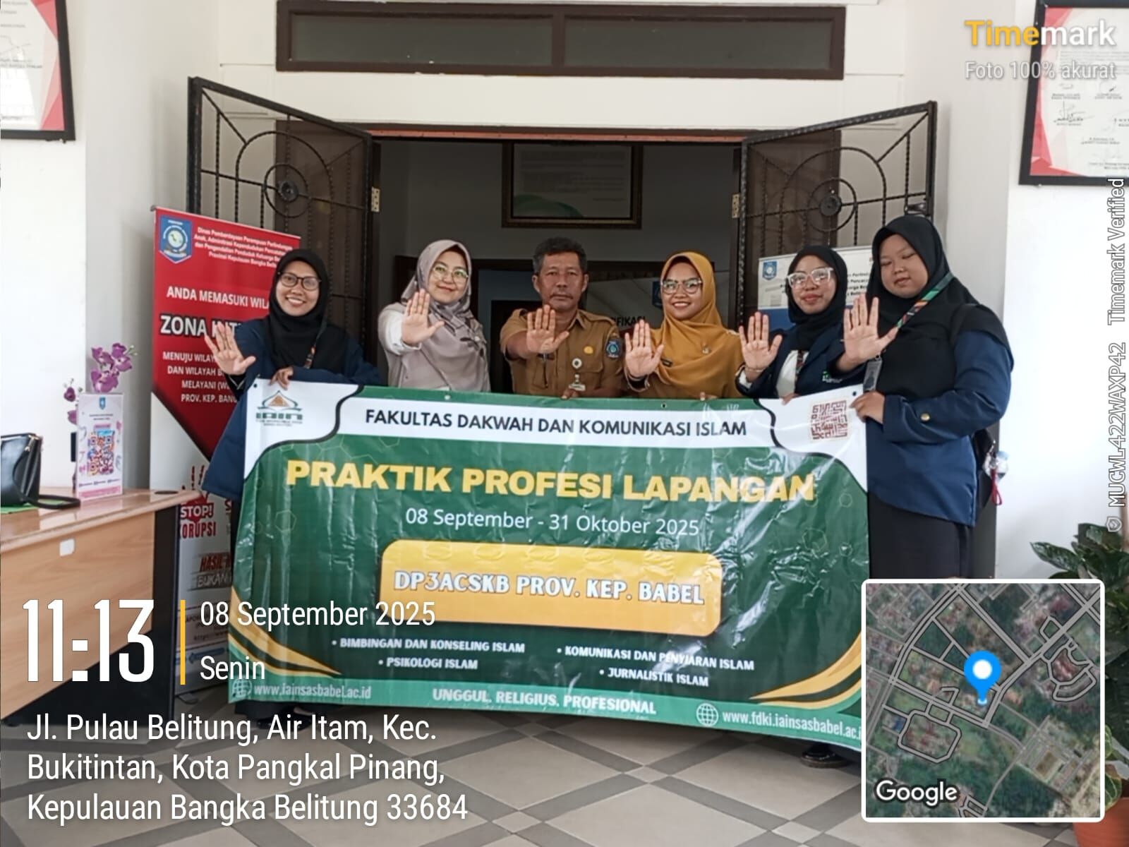 Penyerahan Mahasiswa Praktek Profesi Lapangan (PPL) IAIN SAS Bangka Belitung di DP3ACSKB Provinsi Kepulauan Bangka Belitung