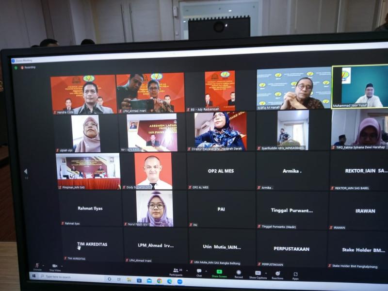 BAN-PT Lakukan Asesmen Lapangan Secara Daring Prodi MES Pascasarjana IAIN SAS Babel