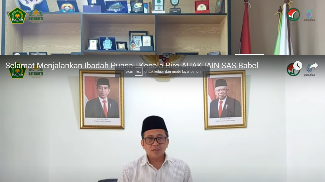 Selamat Menjalankan Ibadah Puasa Kepala Biro AUAK IAIN SAS Babel