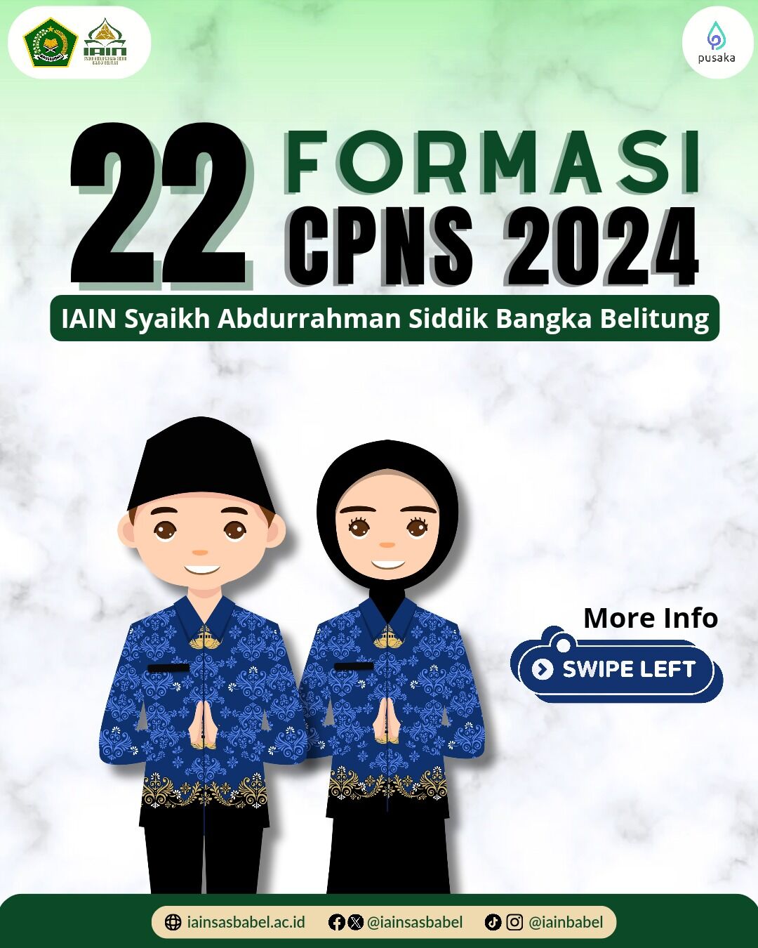 Seleksi CPNS 2024 Kemenag RI Dibuka, 22 Formasi Tersedia untuk IAIN SAS Bangka Belitung