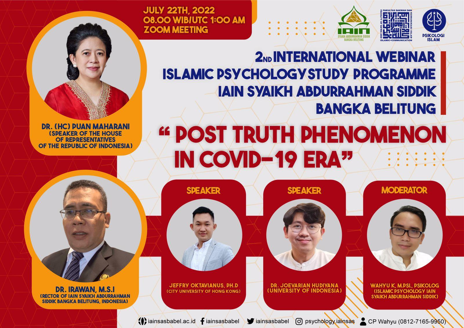 Webinar Internasional Prodi Psikologi Islam Tahun 2022