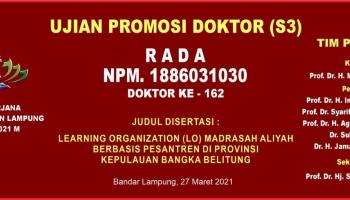 Dosen IAIN SAS Babel Raih Gelar Doktor dengan Predikat Cumlaude