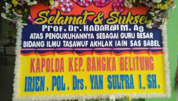 Belasan Karangan Bunga Ucapan Selamat Atas Pengukuhan Hadarah Sebagai Guru Besar