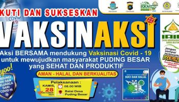 Bantu Sukseskan Vaksinasi, Tim KKN  Kelompok 41 Di Desa Puding Besar Jadi Relawan