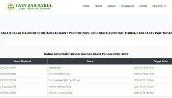 Lima Kandidat Jadi Pendaftar Calon Rektor IAIN SAS Babel