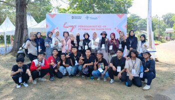 Mahasiswa KKN IAIN SAS Babel Kelompok 04 Desa Lalang Turut Serta Sukseskan Jalan Santai HUT ke-49 PT Timah Tbk