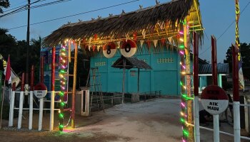 Mahasiswa KKN IAIN SAS Babel Kelompok 2 Desa Aik Madu Ikut serta Memeriahkan Lomba Hias Gapura dari PLN UIW Babel