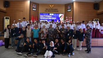 Mahasiswa KKN Ketahanan Pangan IAIN SAS Babel  dan Mako Lanal Gelar Bakti Sosial