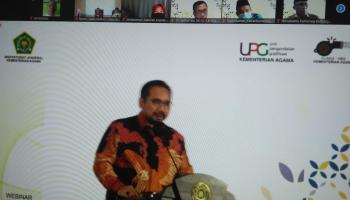Rektor Beserta Unsur Pimpinan IAIN SAS Bangka Belitung Ikuti Webinar Komitmen Kementerian Agama Secara Virtual