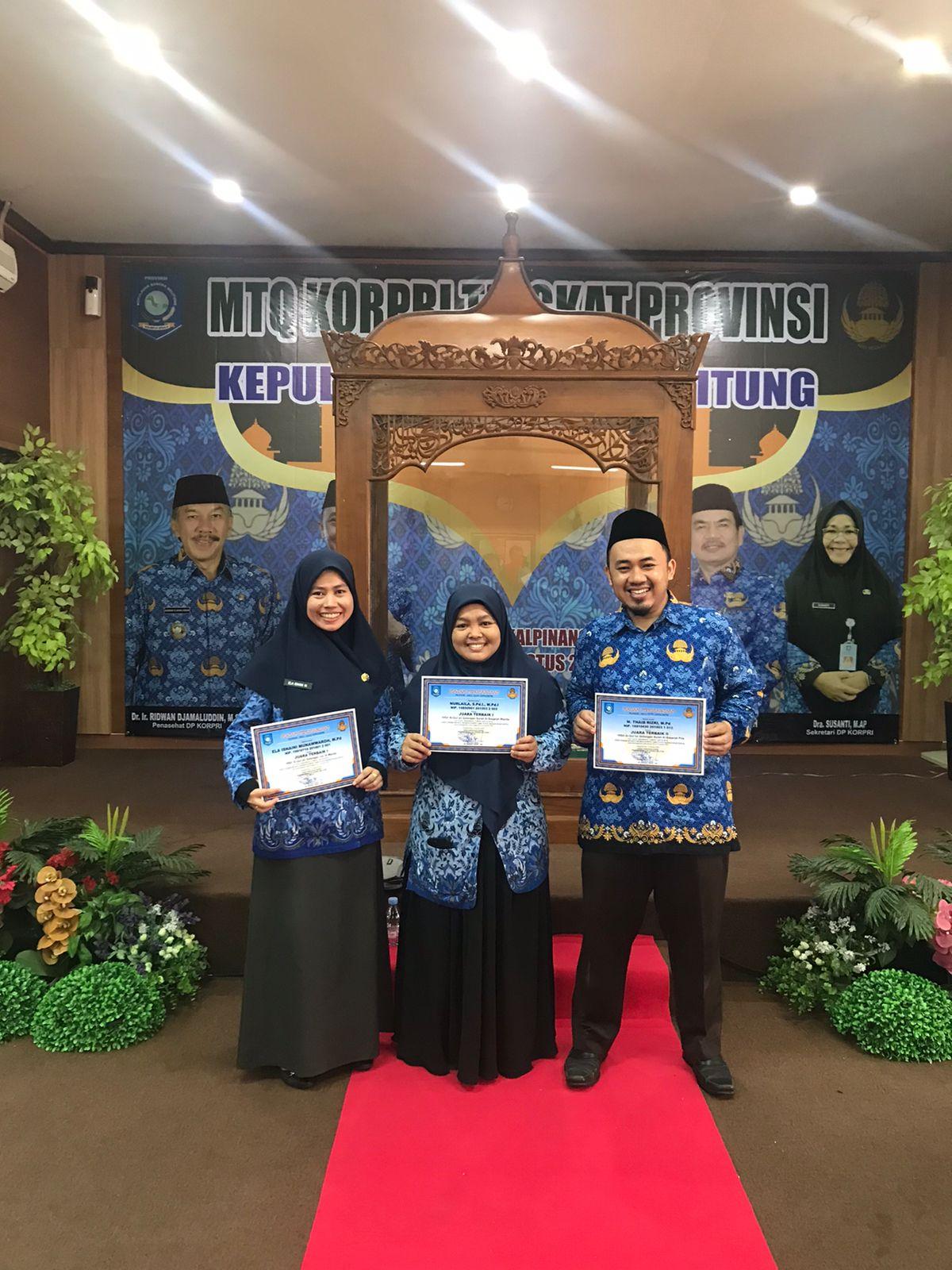 Tiga Dosen IAIN SAS Bangka Belitung Juara  MTQ KORPRI Se-Bangka Belitung