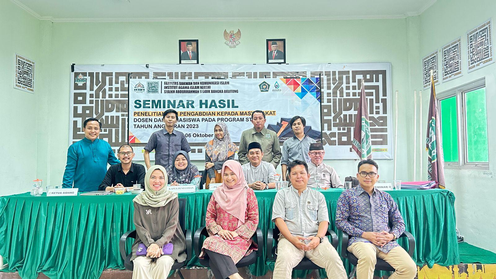 Tim Peneliti FDKI IAIN SAS Bangka Belitung Sukses Seminar Hasil dan Diseminasi Hasil Penelitian serta PkM Dosen bersama Mahasiswa Tahun 2023