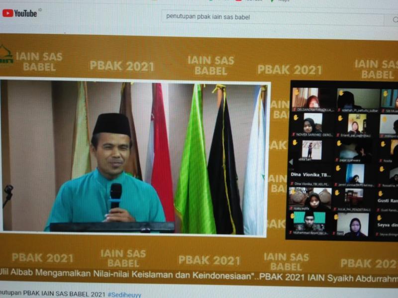 Wakil Rektor III IAIN SAS Bangka Belitung  Tutup PBAK Virtual Secara Resmi